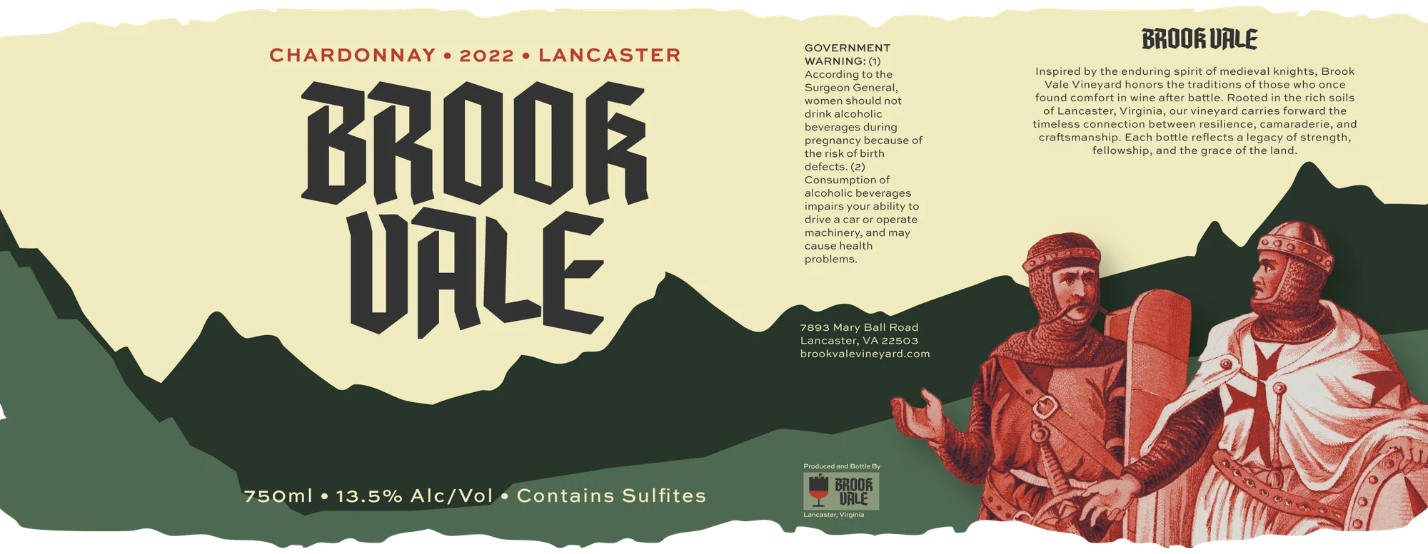 Brook Vale Chardonnay — front label design