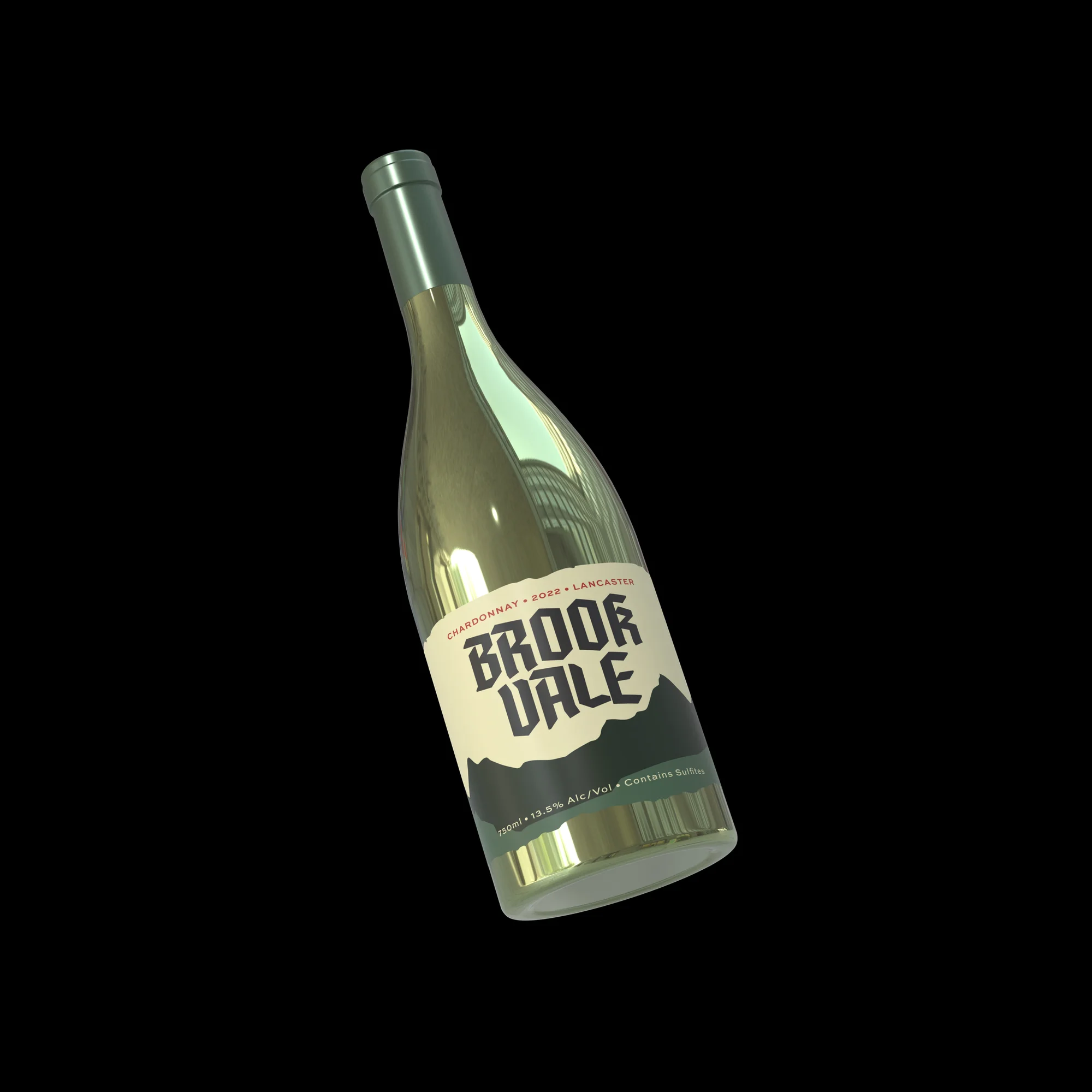 Brook Vale Chardonnay — bottle front mockup