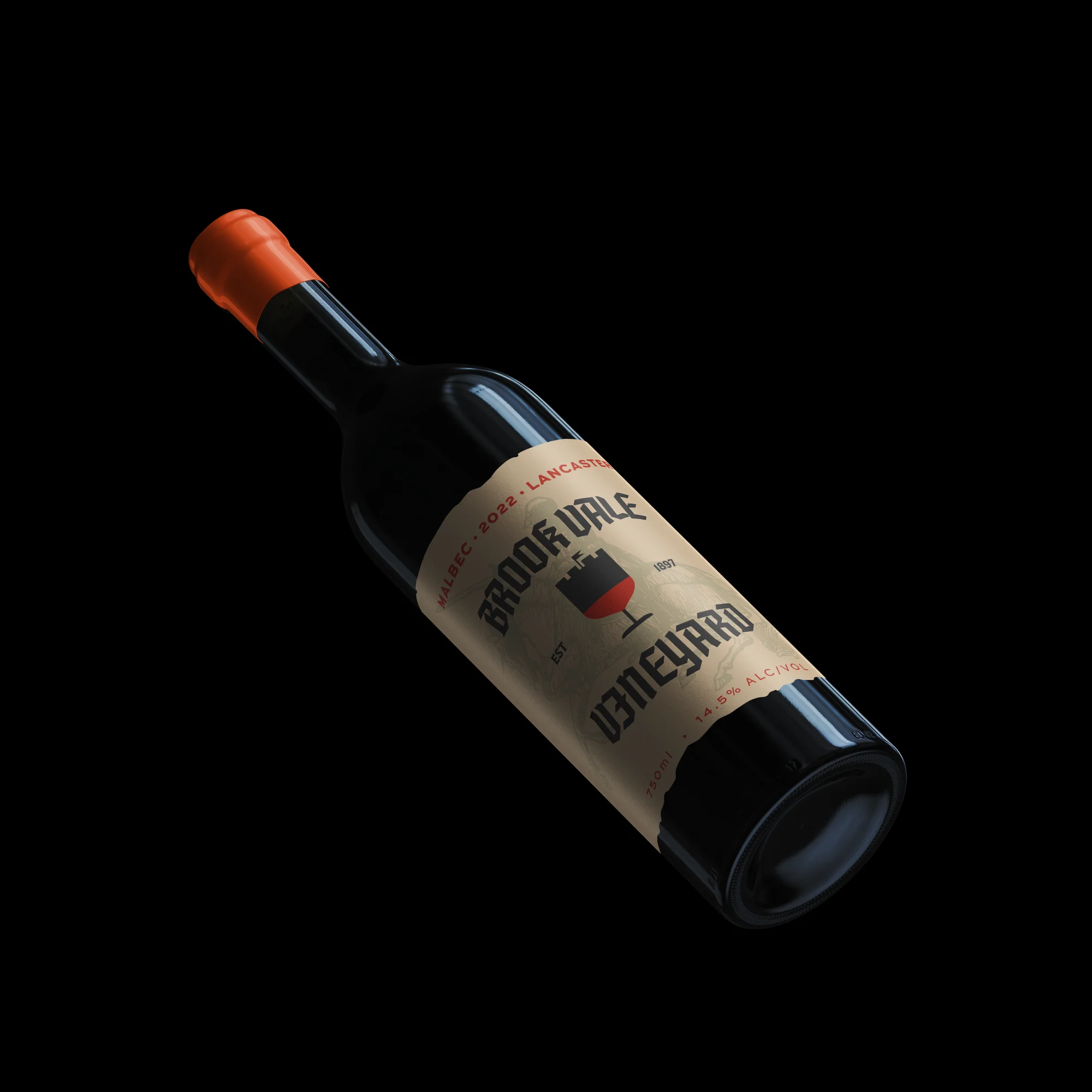 Brook Vale Malbec — bottle front mockup