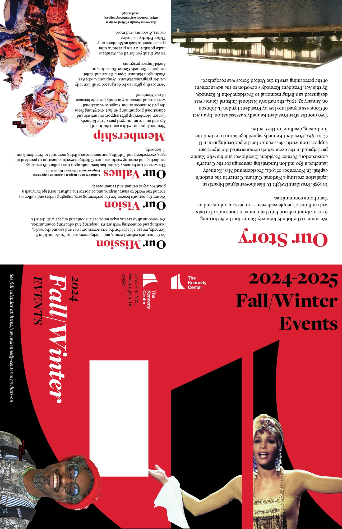 Kennedy Center Event Calendar — interior spread, unfolded view