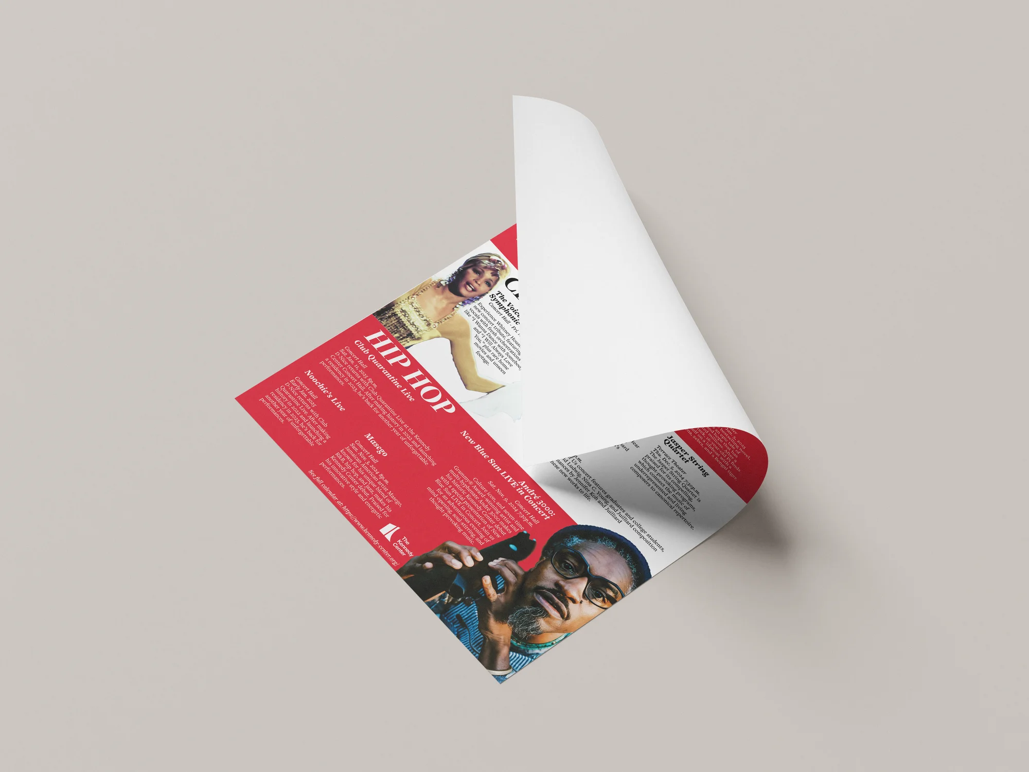 Kennedy Center Event Calendar — print mockup detail