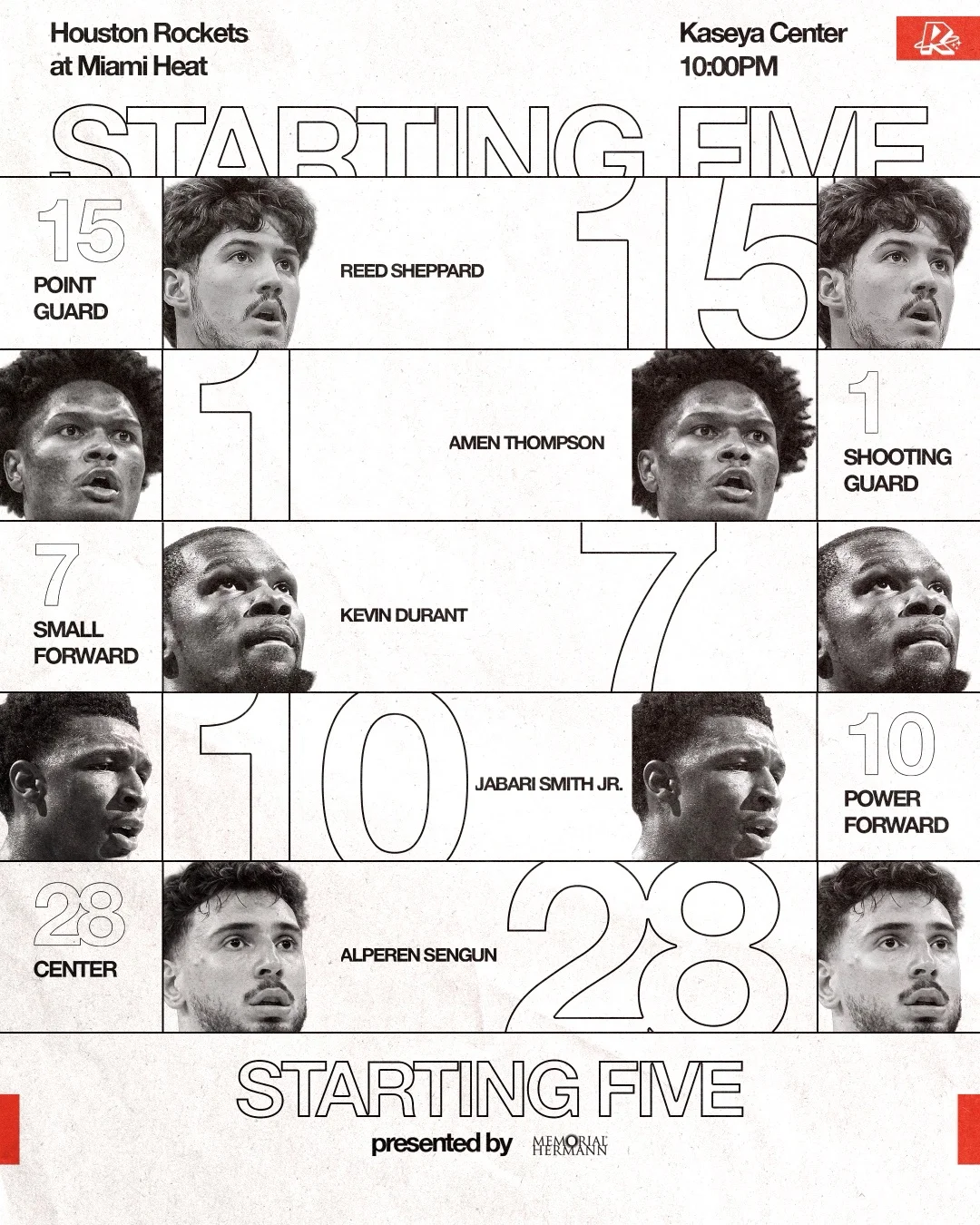 Social template — starting five